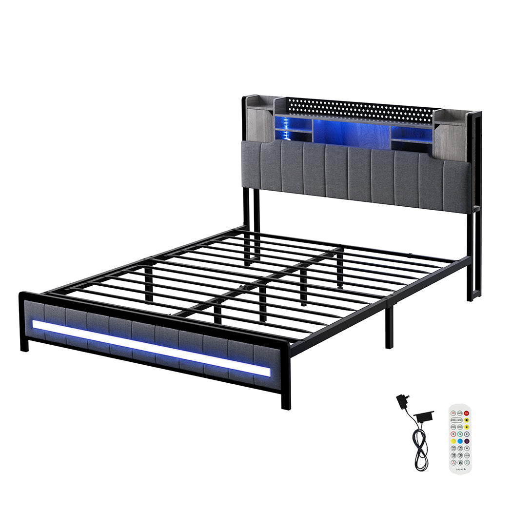 Levede Metal Bed Frame with remote
