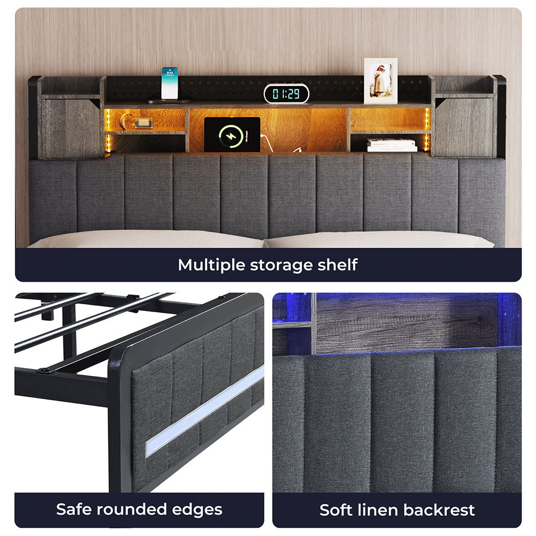 Levede Metal Bed has safe rounded edges 