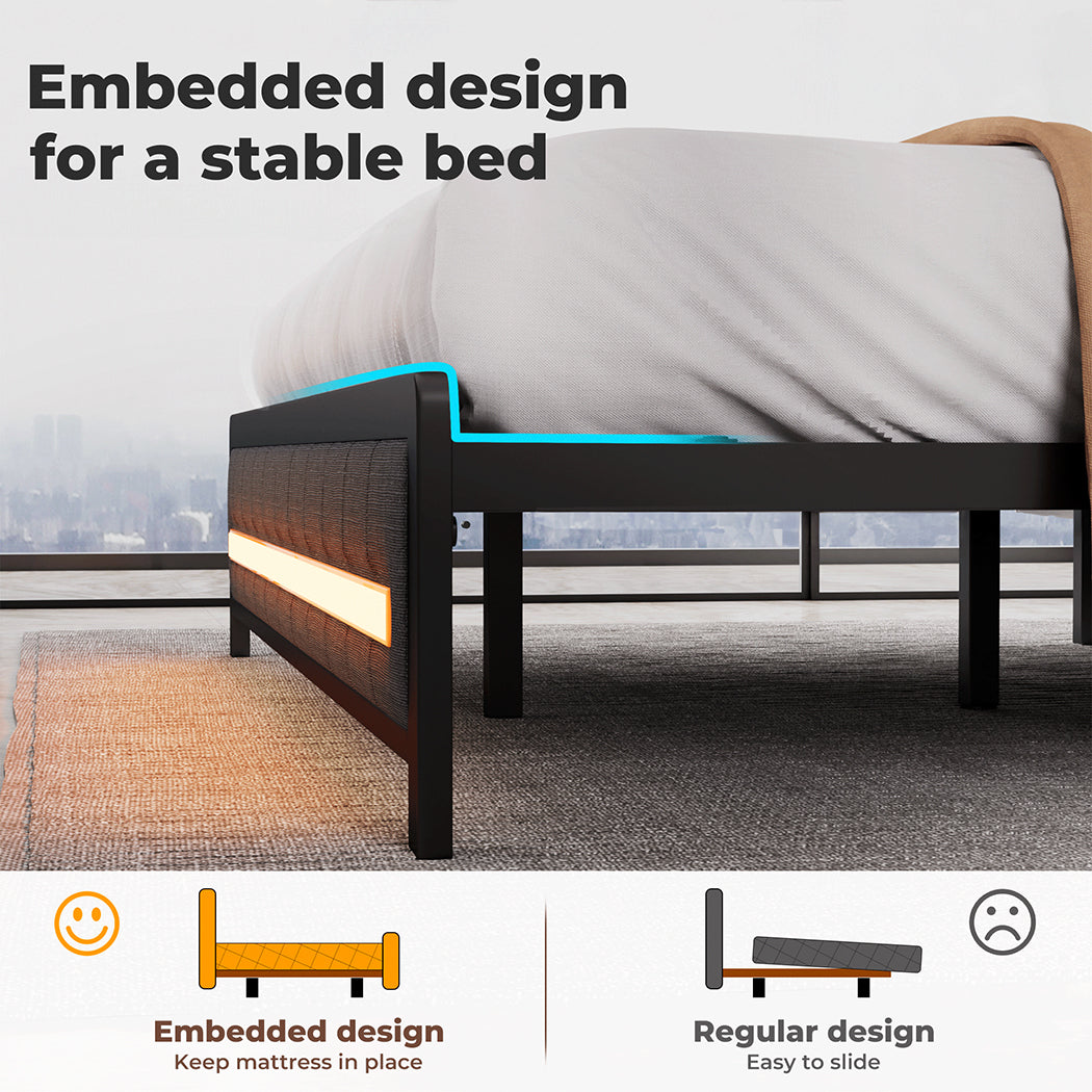 Levede Metal Bed is stable bed 
