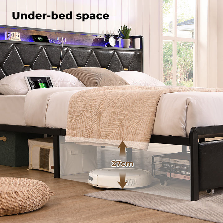 Levede Metal Bed under space 