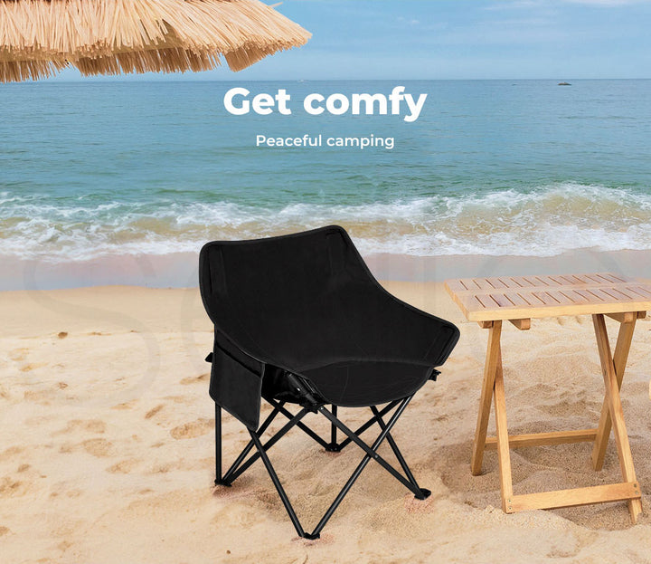 Levede Folding Camping Moon Chair Lightweight at beach