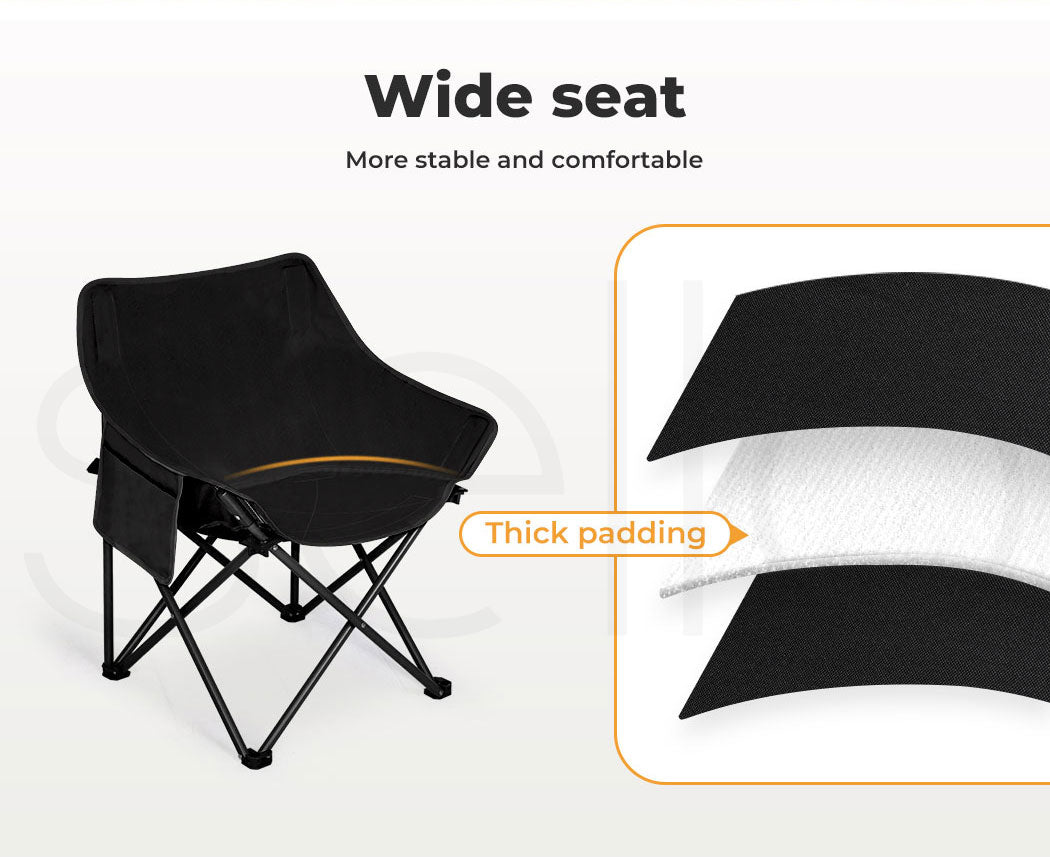 Levede Moon Chairs Lightweight black with wide seat