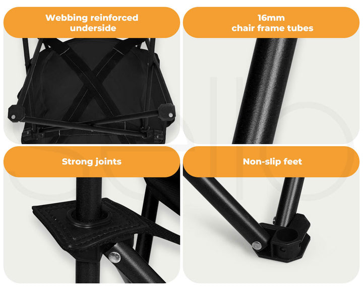 Levede Moon Chairs Lightweight black joints