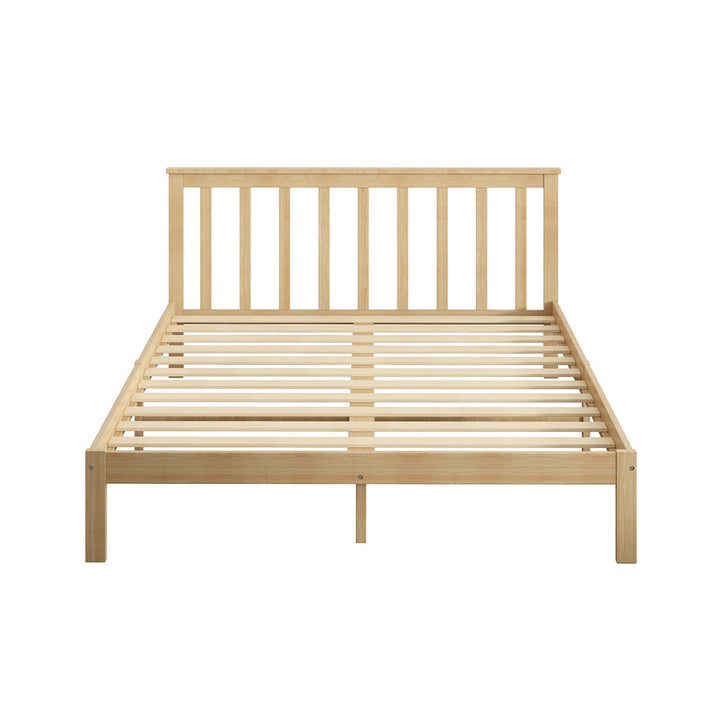 Levede Natural Wooden Queen Bed Frame