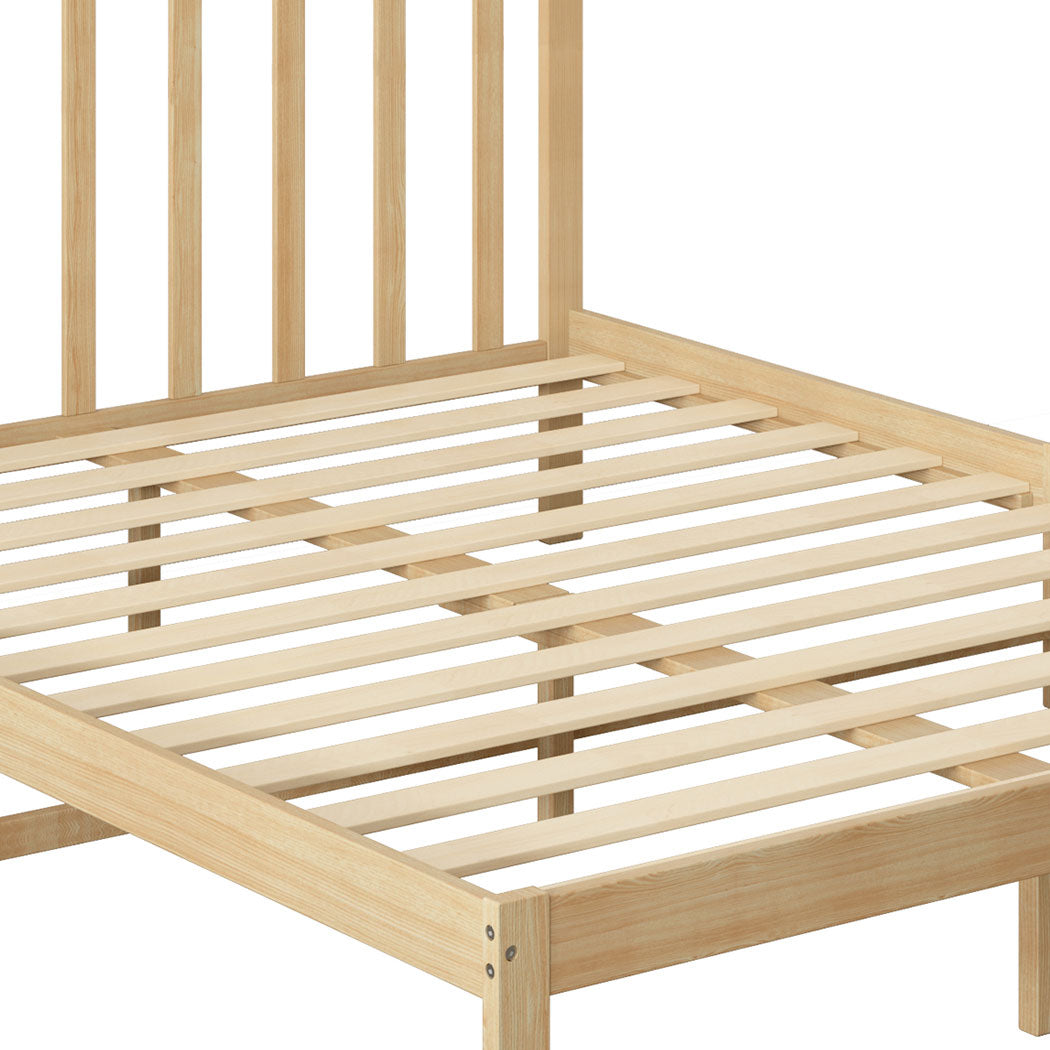 Levede Natural Wooden Queen Bed Frame slats