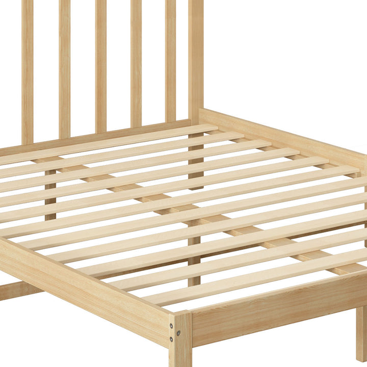 Levede Natural Wooden Queen Bed Frame slats