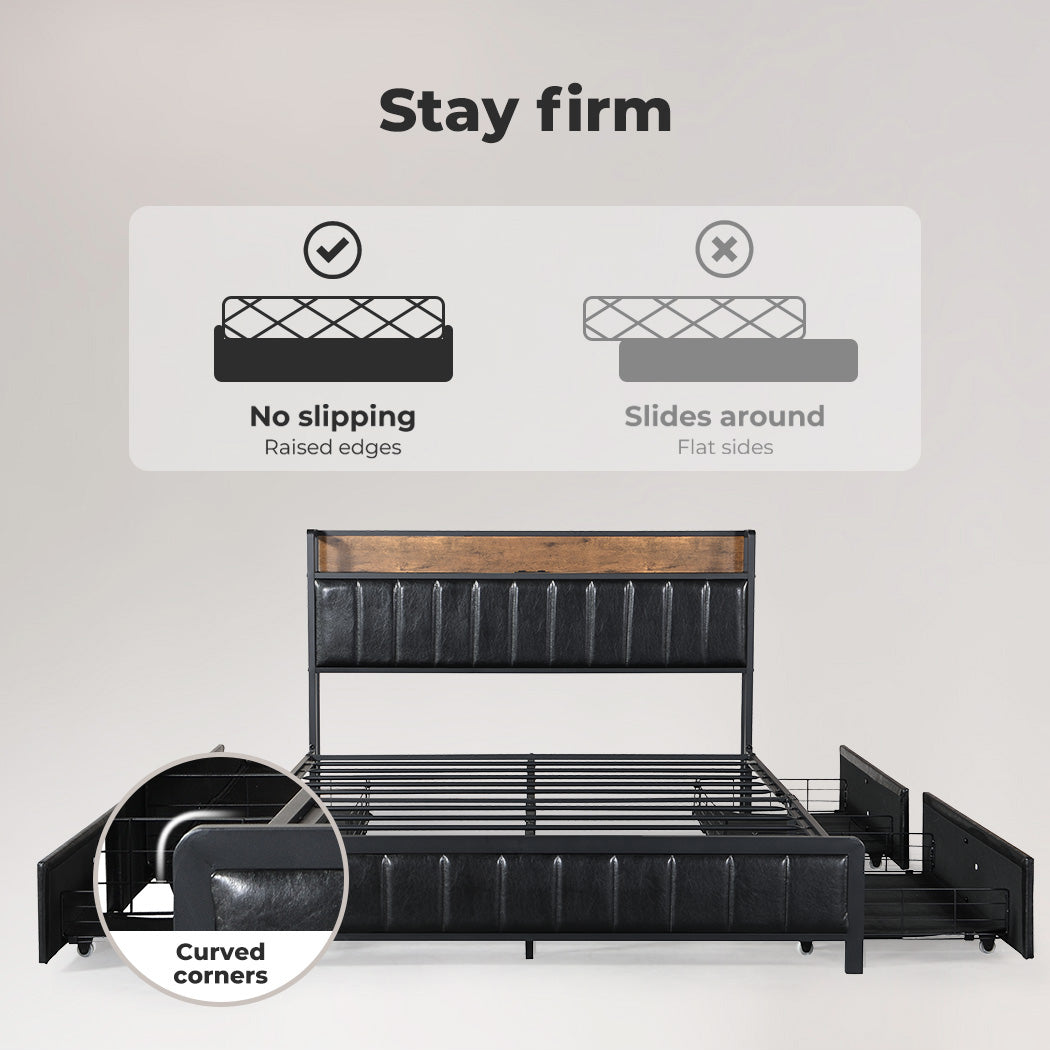 Levede Queen Bed Frame has non slipping edges
