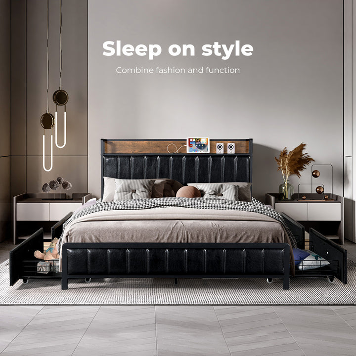 Levede Queen Bed Frame in modern bedroom