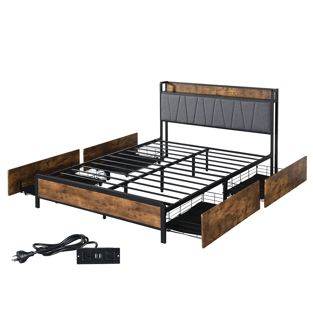 Levede Queen Bed Frame with Storage