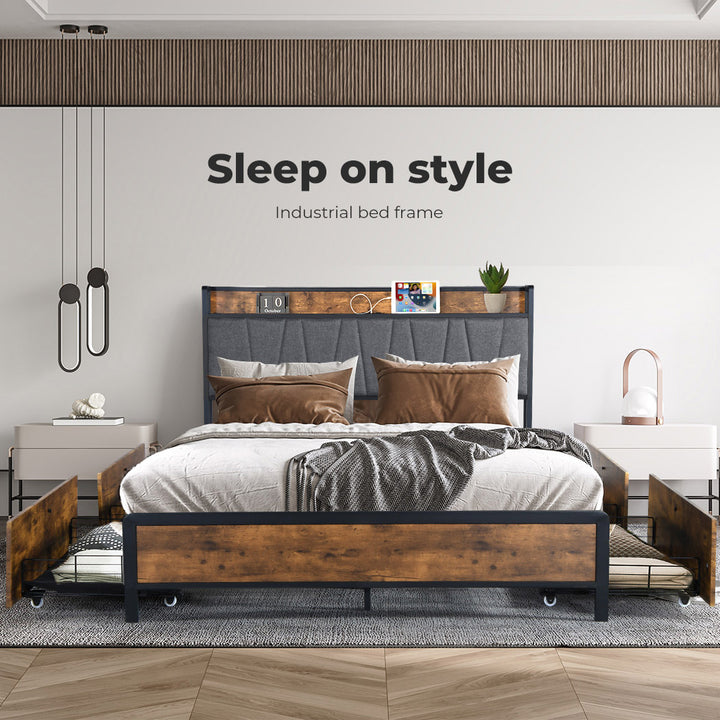 Levede Queen Bed Frame with Storage