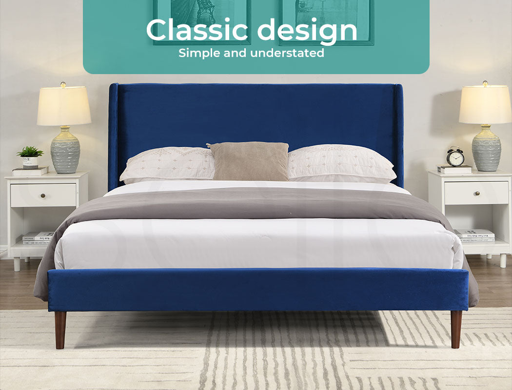 Levede Queen Velvet Bed Frame 