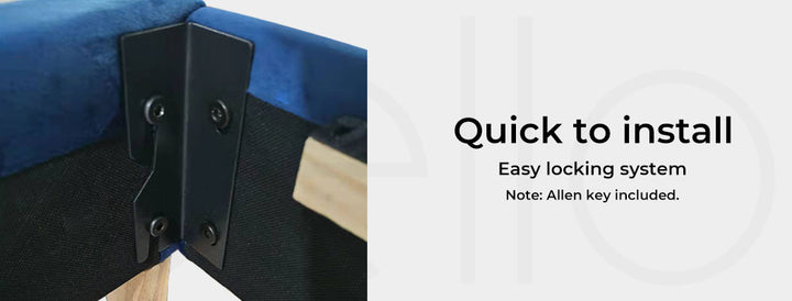Levede Queen Velvet Bed Frame Joint 