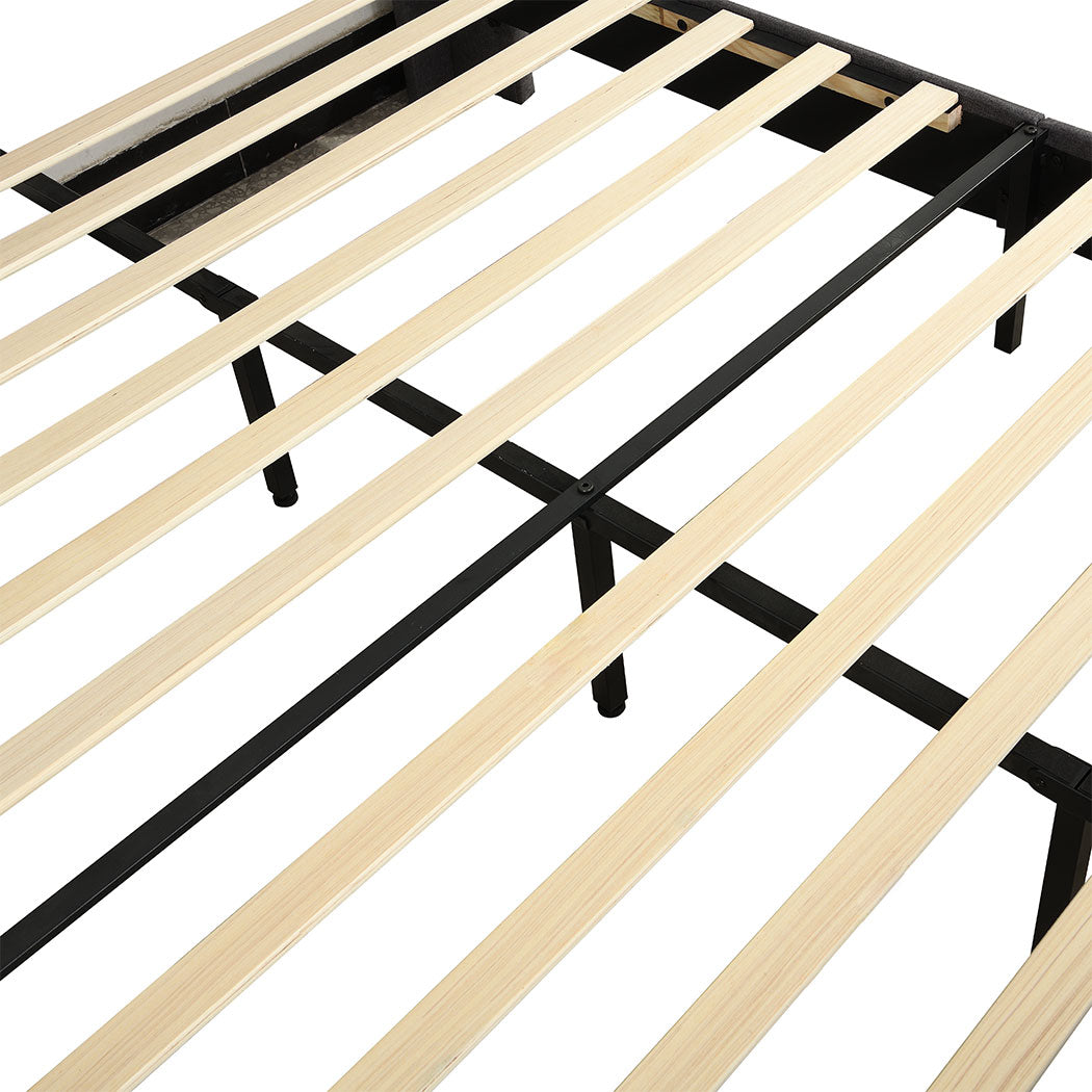 Levede Queen Velvet Bed Frame Slats 
