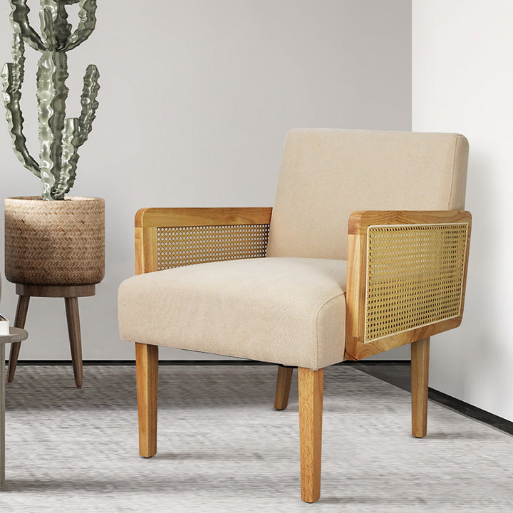 Levede Rattan Lounge Armchair at the corner of lounge 