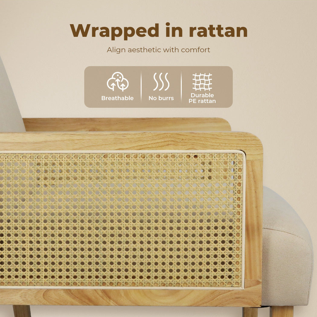 Levede Rattan Lounge Armchair wrapped in rattan