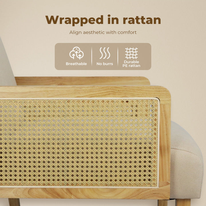 Levede Rattan Lounge Armchair wrapped in rattan