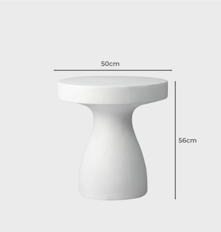 Levede Side Table Terrazzo - Mushroom Design Dimensions 