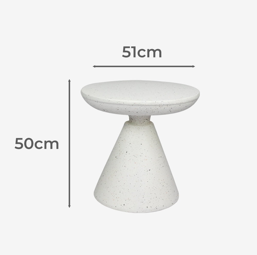 Levede Side Table Terrazzo Cone Base Dimensions
