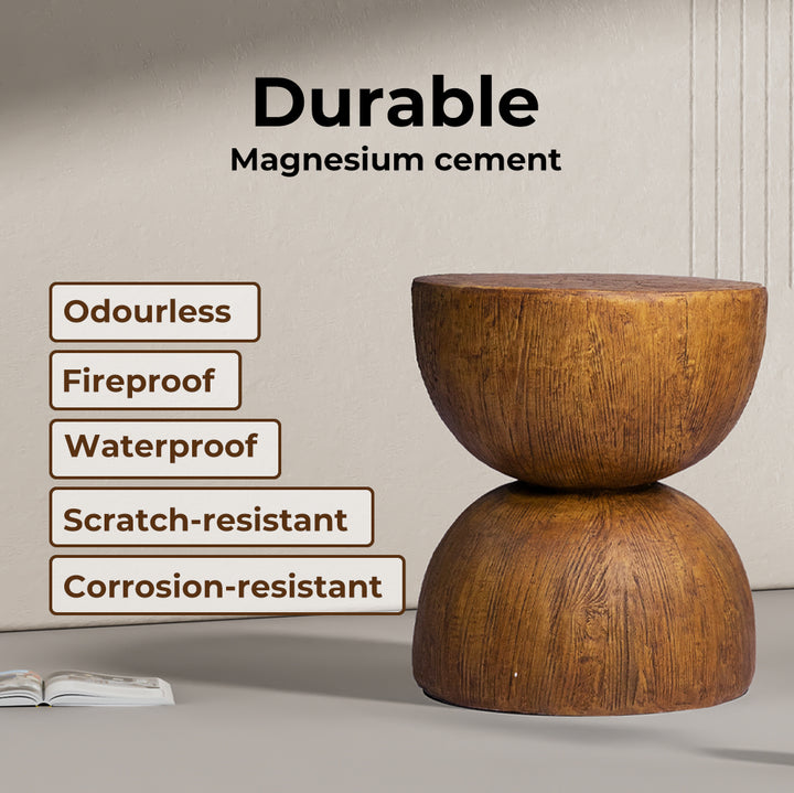 Levede Side Table Terrazzo Round Oak durable