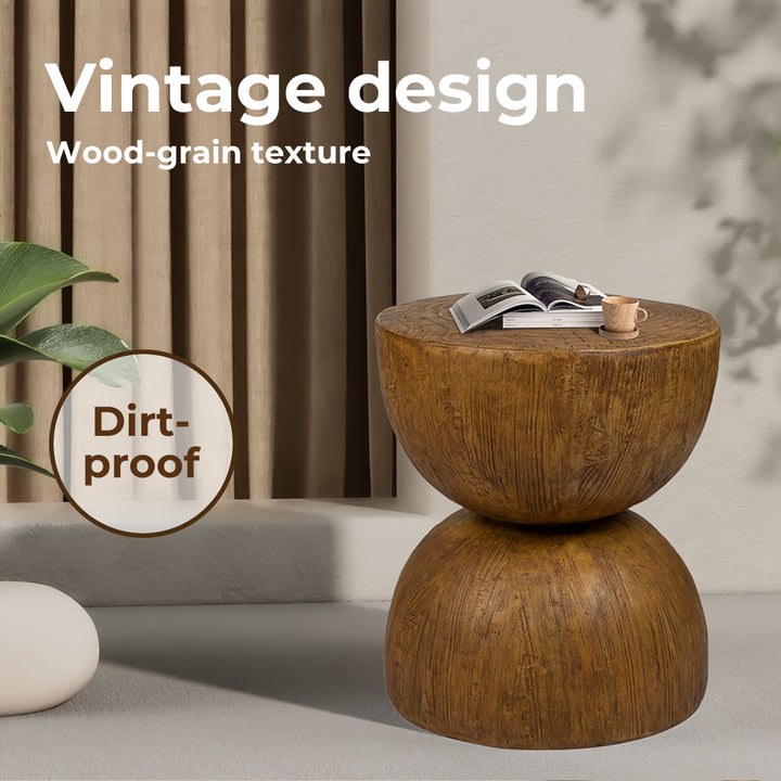 Levede Side Table Terrazzo Round Oak dust proof