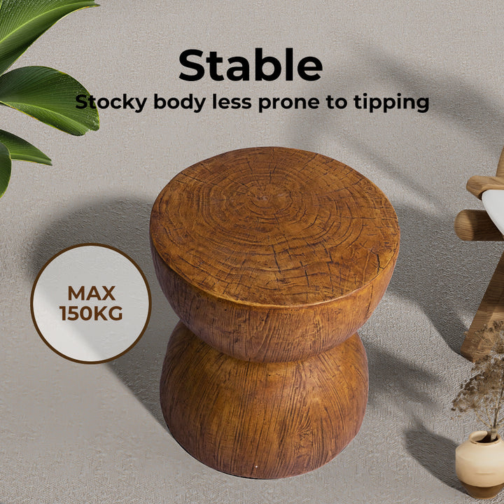 Levede Side Table Terrazzo Round Oak stable base