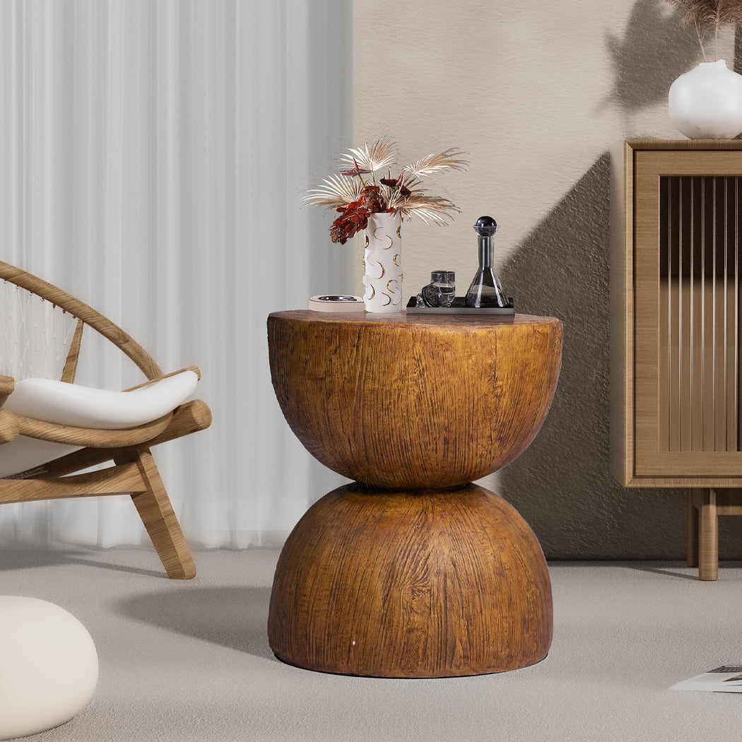 Levede Side Table Terrazzo Round Oak 
