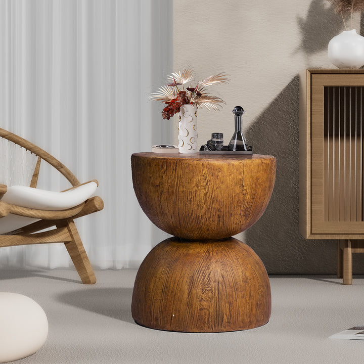 Levede Side Table Terrazzo Round Oak 