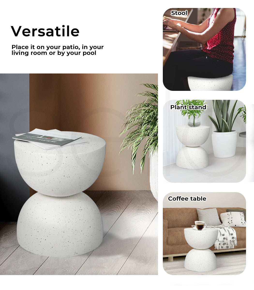 Levede Side Table Terrazzo Round versatile use