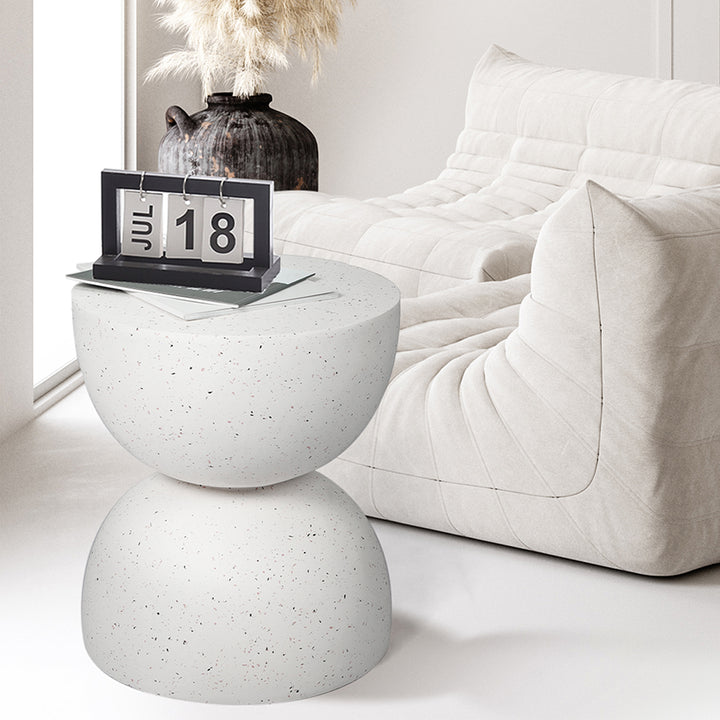 Levede Side Table Terrazzo Round with caterpillar sofa 