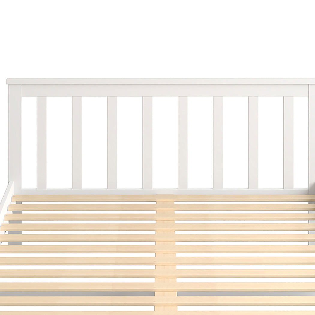 Levede White Wooden Bed Frame Slats