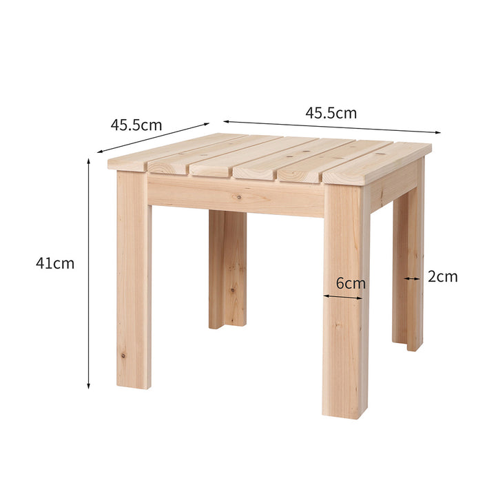 Levede Wooden Outdoor Side Table Dimensions