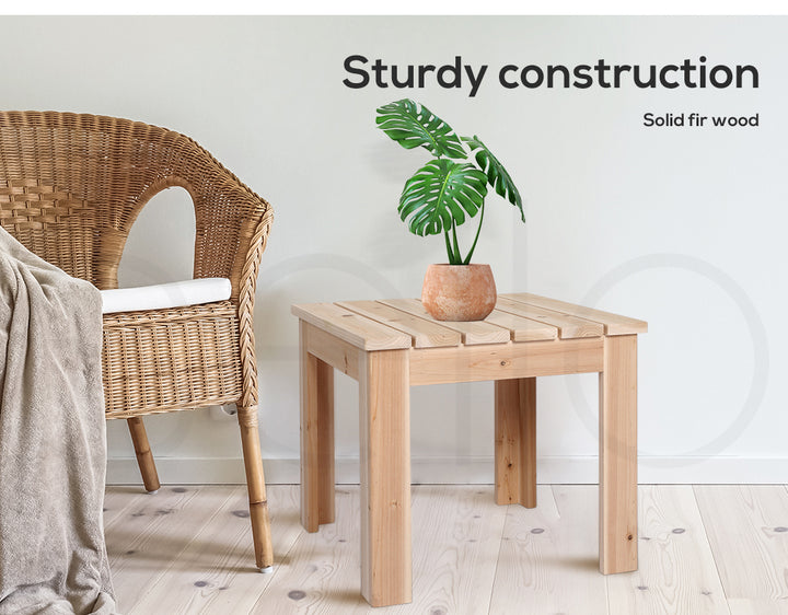Levede Wooden Outdoor Side Table strong build