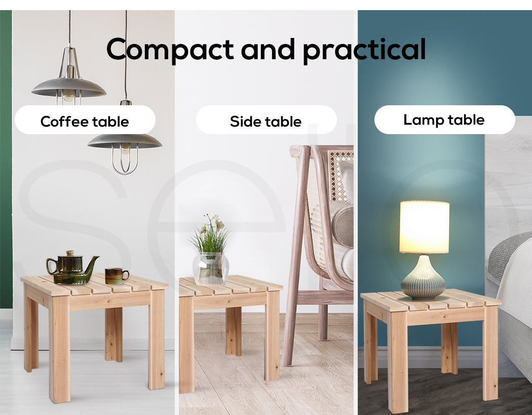 Levede Wooden Outdoor Side Table use indoor outdoor