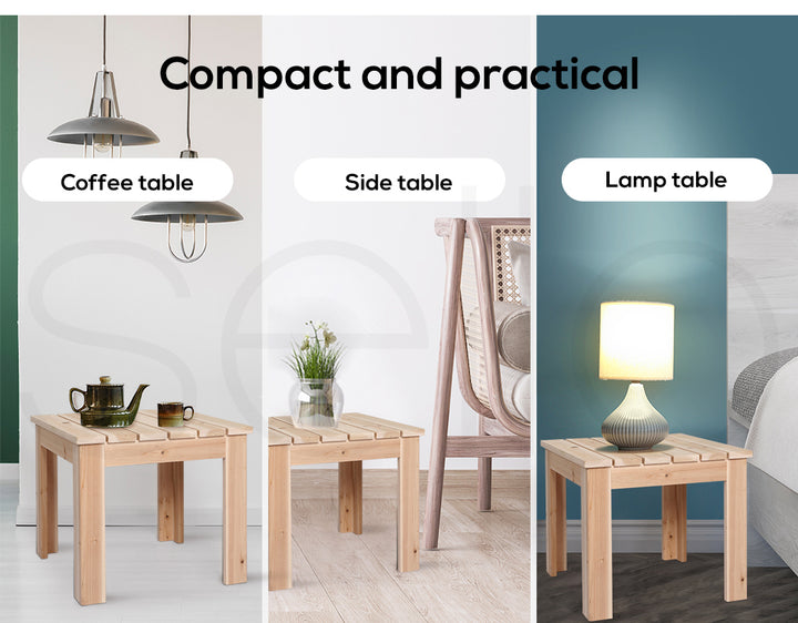 Levede Wooden Outdoor Side Table use indoor outdoor