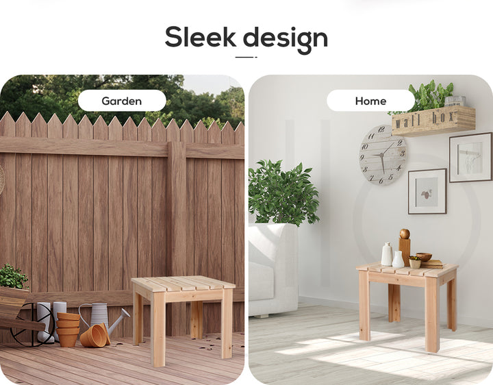 Levede Wooden Outdoor Side Table use in garden and lounge 