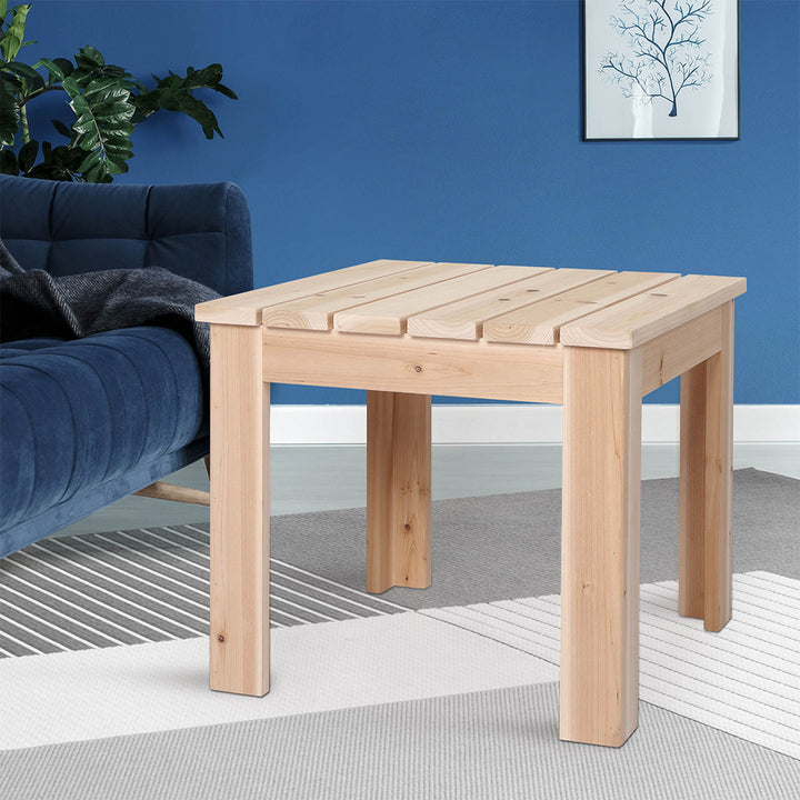 Levede Wooden Outdoor Side Table with sofa 