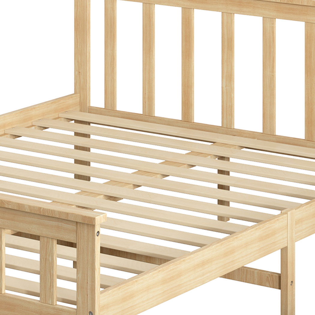  Levede wooden bed frame features slats