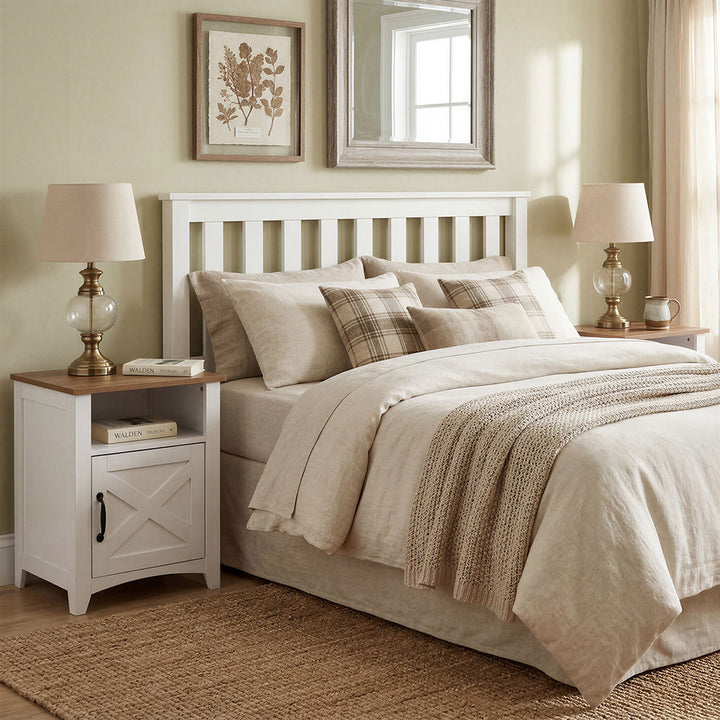 Bedside Tables Nightstands Set of 2 Storage Cabinet Bedroom Living Room
