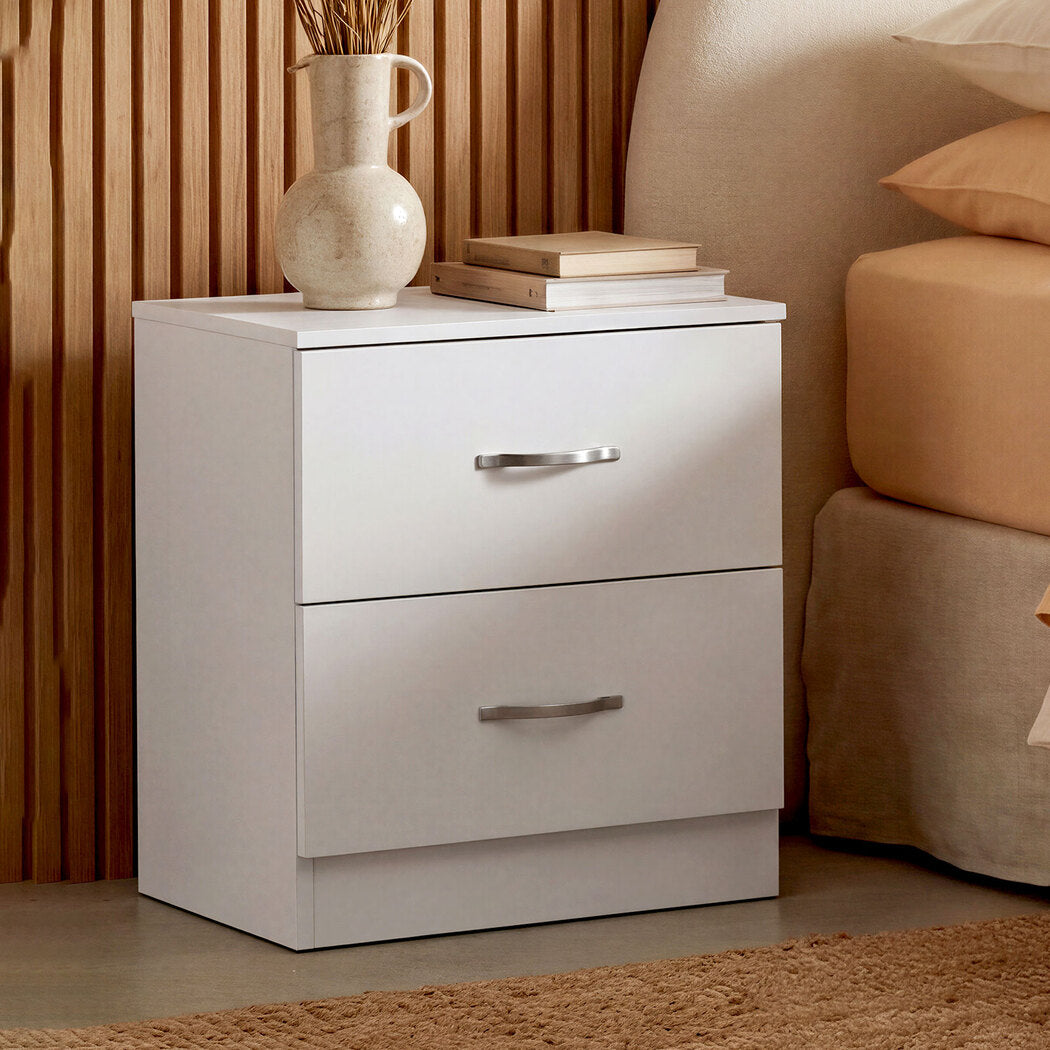 Bedside Table Side Table 2 Drawers Storage Nightstand Bedroom Cabinet