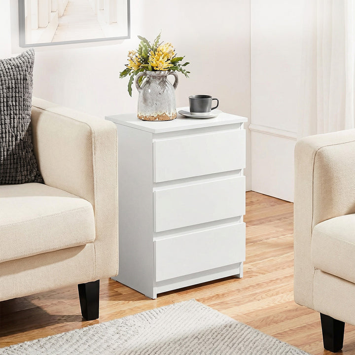Bedside Table Side Table 3 Drawers Storage Nightstand Bedroom Cabinet