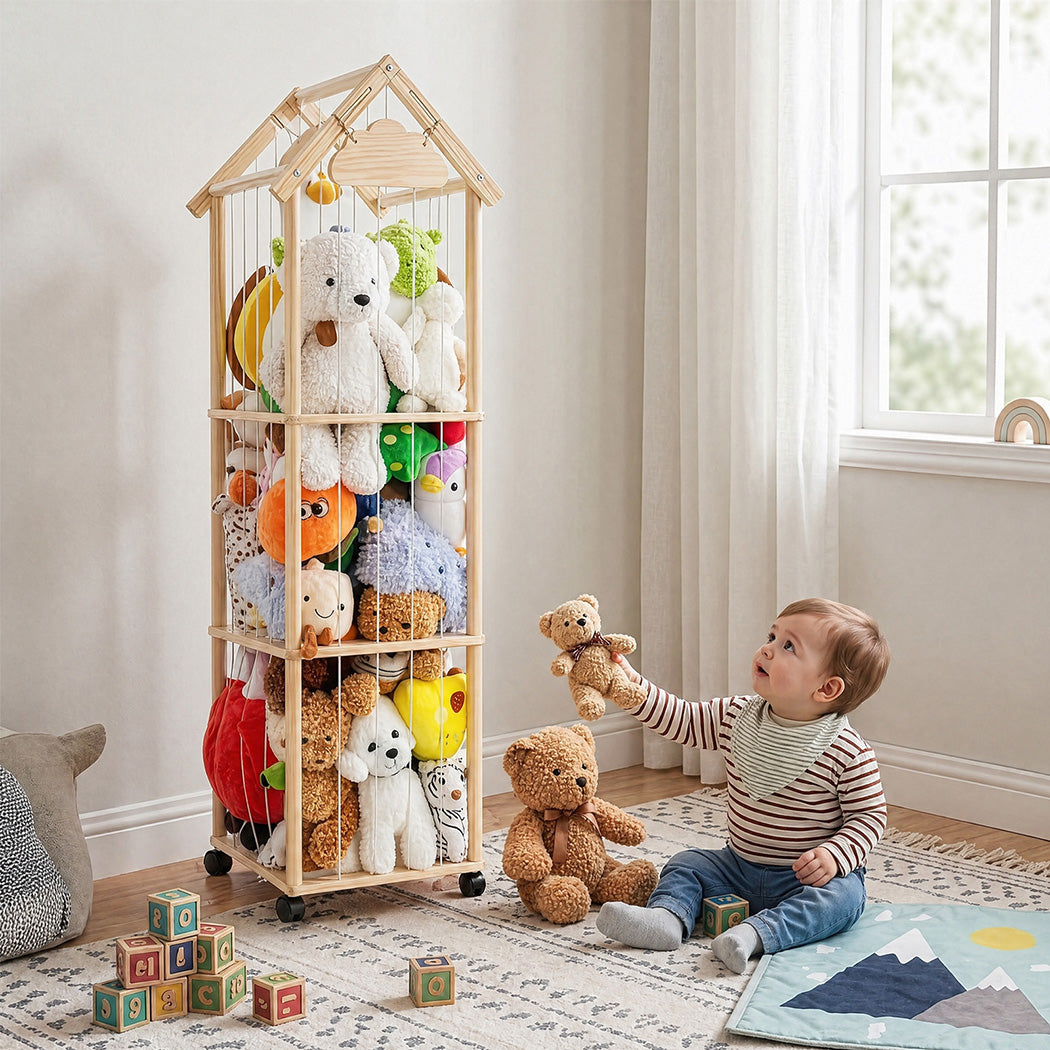 Kids Toys Storage Tube Box Plush Doll Display Organiser 150cm x 40cm