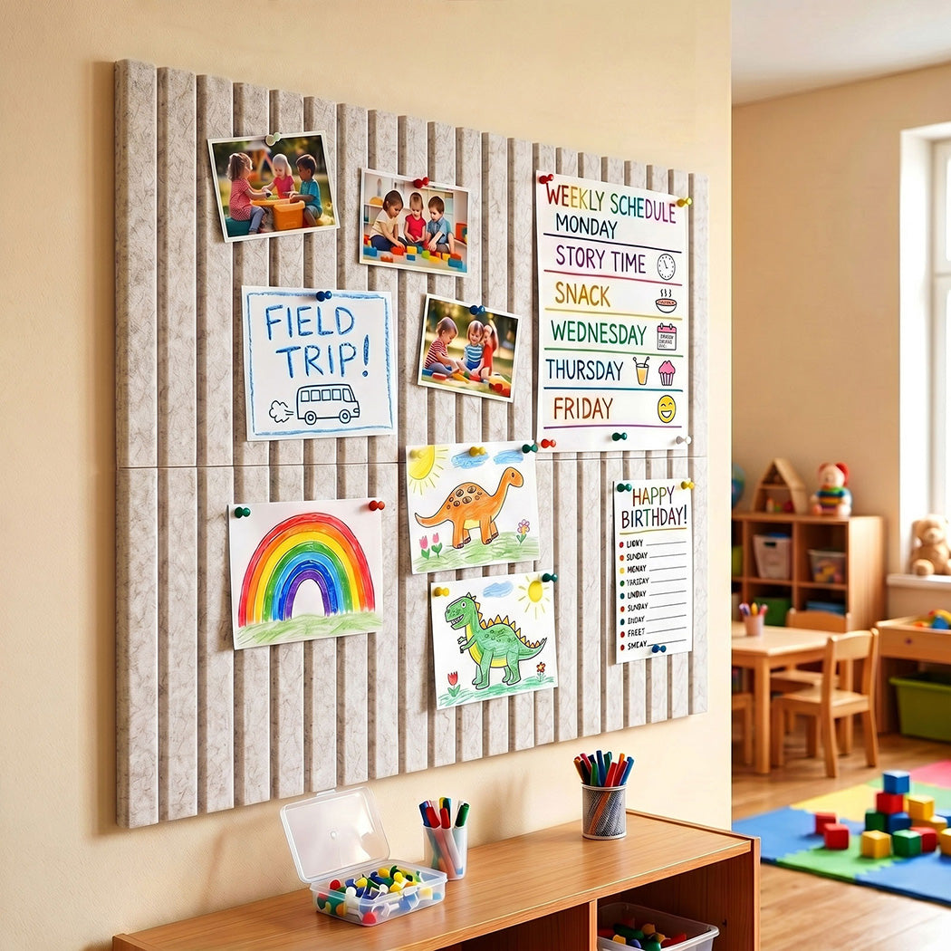 Cork Boards Alternative 12Pcs 30cmx30cm Felt Bulletin Board Tiles Coustic