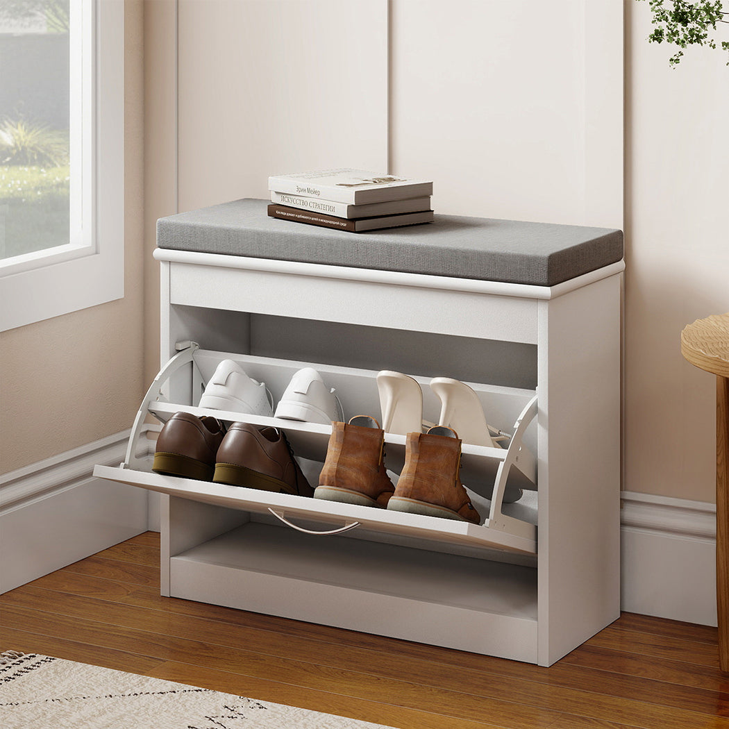 60cm Shoe Rack Storage Cabinet Bench Cosy Padded Seat Organiser Cupboard
