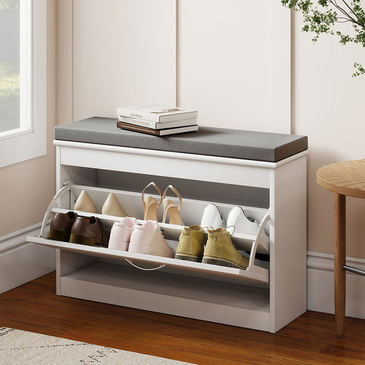 75cm Shoe Rack Storage Cabinet Bench Cosy Padded Seat Organiser Cupboard