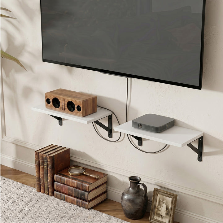 Floating Wall Shelves 2Pcs Deep Wall Mounted Display Book Shelf Bedroom