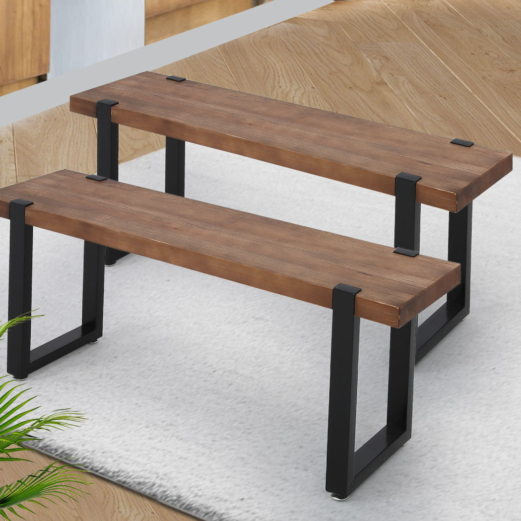 Levede 2x Dining Bench Chairs Wooden 115cm - Levede