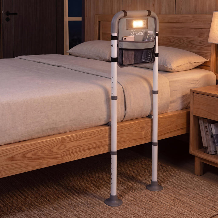Bed Rail Elderly Adjustable Safety Handle Bed Assist Motion Sensor Light