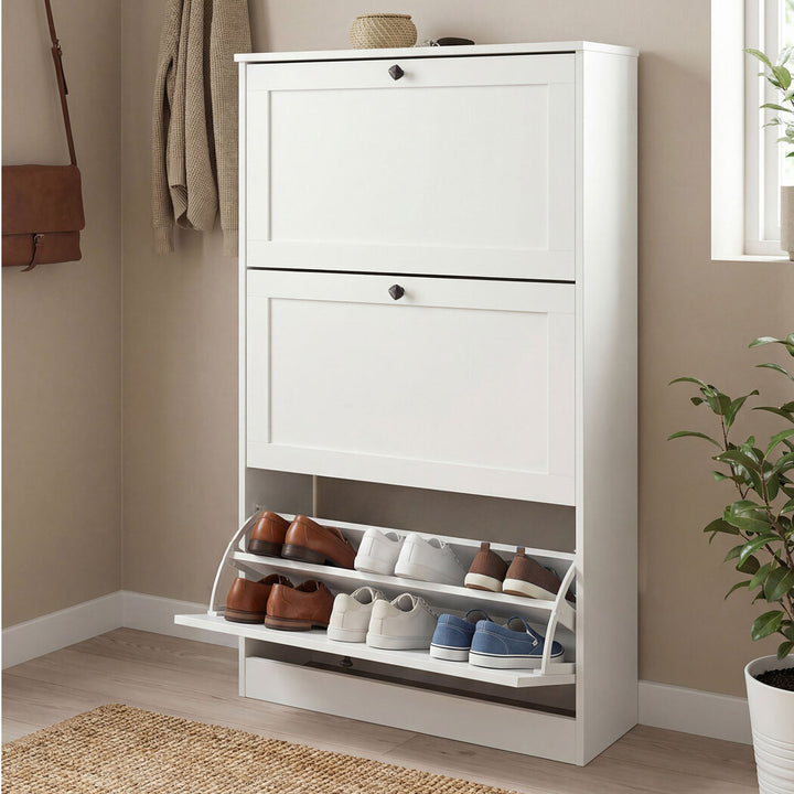 Shoe Cabinet 3 Flip Drawers Adjustable Shelf Shoe Organiser Storage Rack