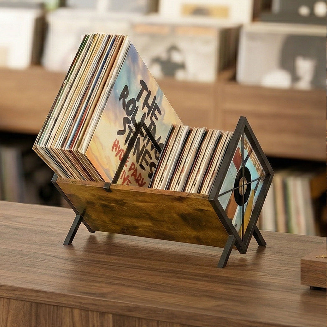 Vinyl Record Storage Rack Display Shelf LP Album Books Holder Adjustable