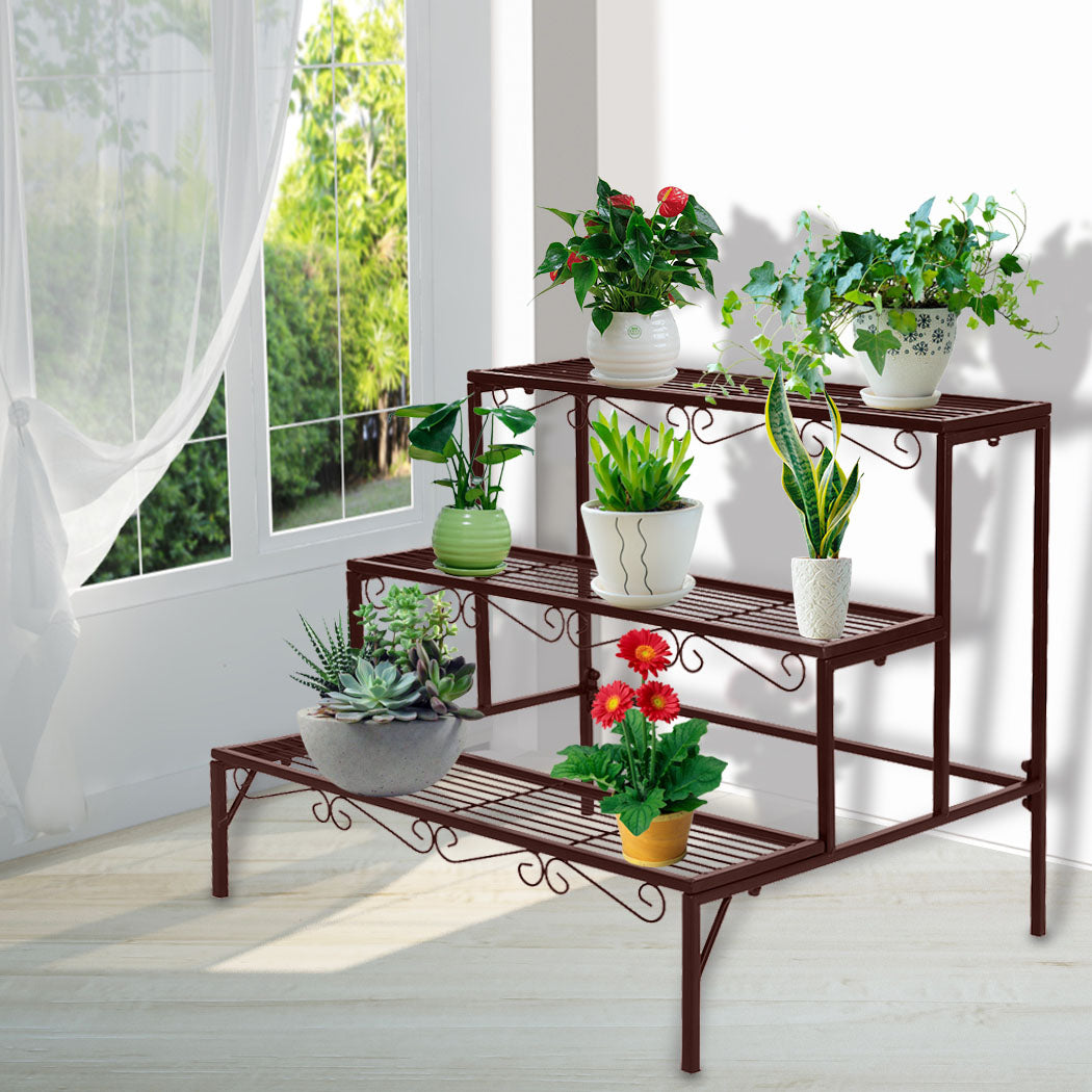 Levede Plant Stand 3 Tier Rectangle-1831592831941218310